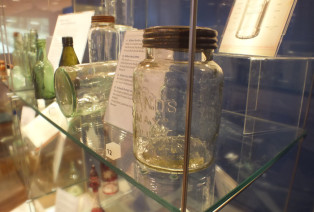 Glass jar on display