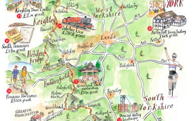 Sketch of Le Grand Depart Map close-up
